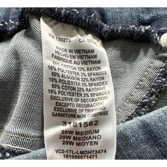 LEE Slimming Fit Slim Straight Pull On Jeans Womens 20W Dark Wash Denim NWT - Picture 14 of 16